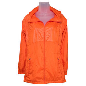 Columbia Small Orange Rain Jacket Wind Breaker Spring Fall Bright Fun Game Day